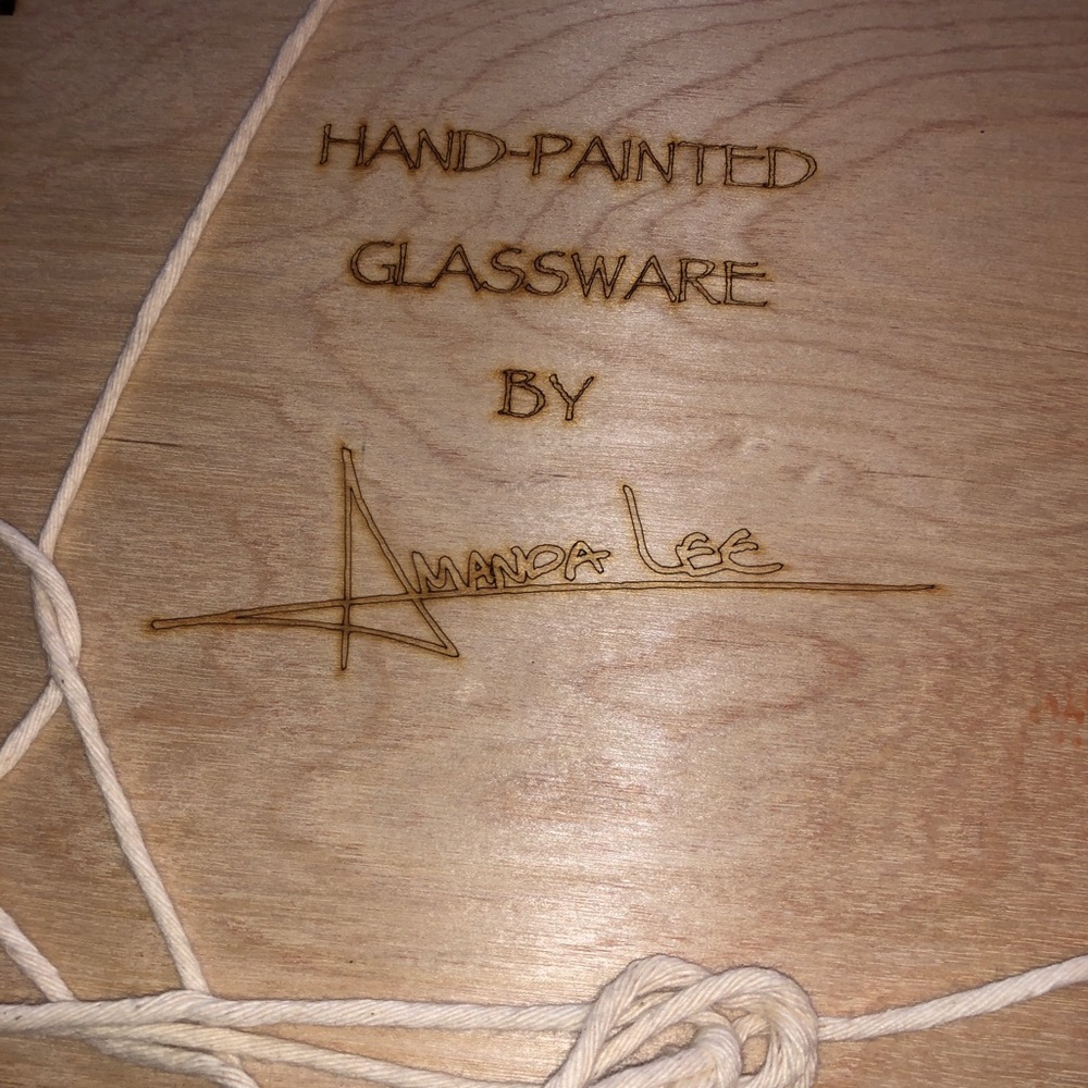 Hand painted Pittsburgh glassware